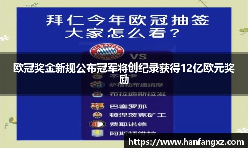 欧冠奖金新规公布冠军将创纪录获得12亿欧元奖励